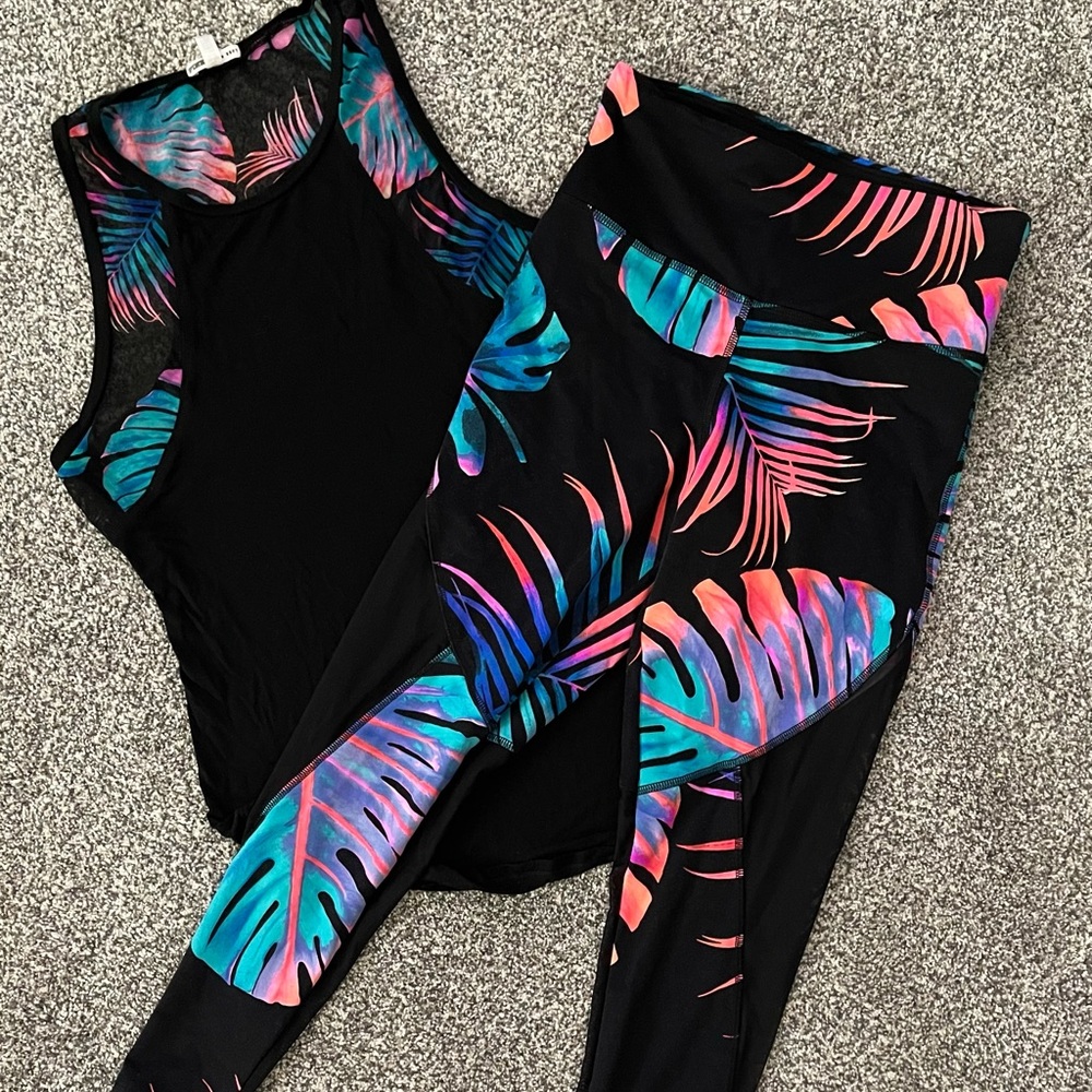 Pink tank top and leggings